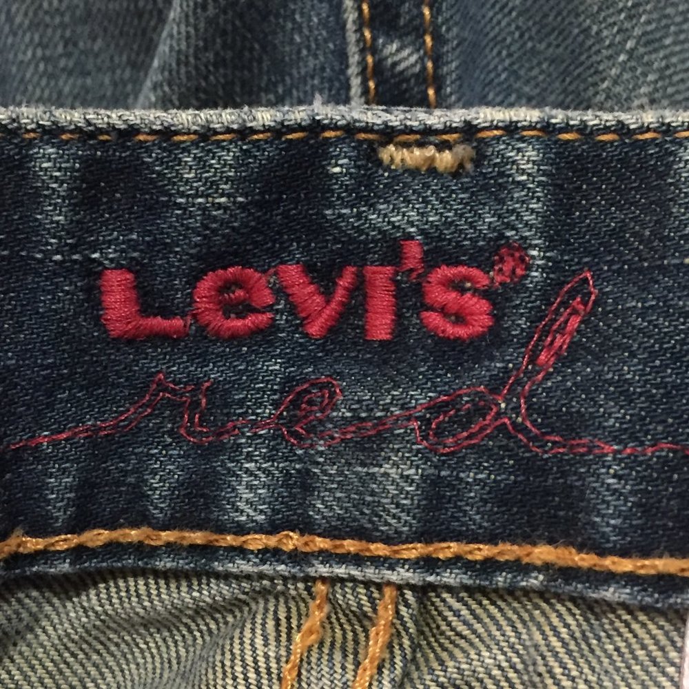 Levi's Red Distress Blue Jeans